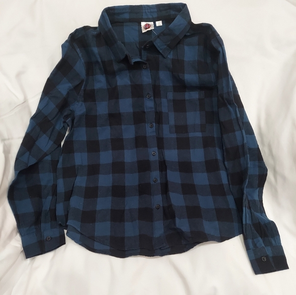 Grateful Dead Black and Blue Plaid Shirt Women's Size M - Picture 2 of 5